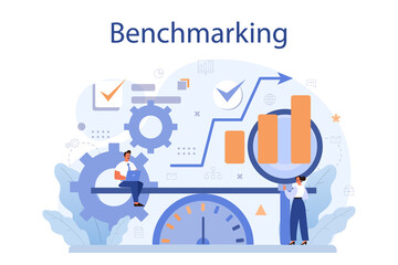 Benchmarking concept. Idea of business development and improvement.