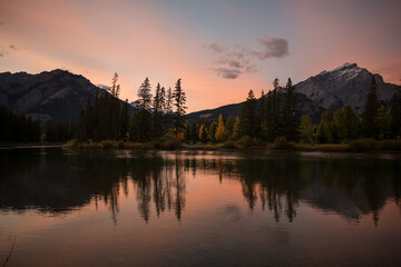 sunset over the lake