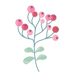 Plain flower or Plant. Decor element in pastel colors. vector illustration drawn in cartoon style isolated on white background