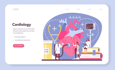 Cardiologist web banner or landing page. Idea of heart care