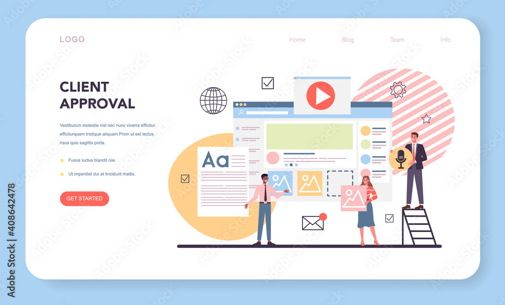 Poster website content web banner or landing page. idea of digital
