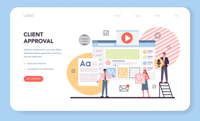 Website content web banner or landing page. Idea of digital