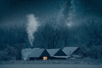Night winter landscape