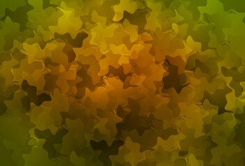 Dark Green, Yellow vector backdrop with memphis shapes.