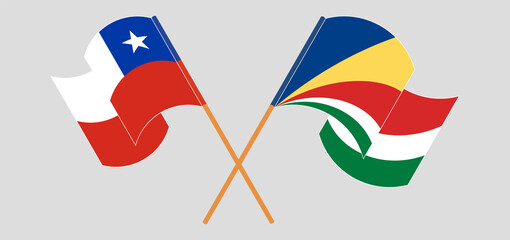 Crossed flags of Seychelles and Chile