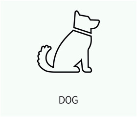 dog vector icon.  Editable stroke. Symbol in Line Art Style for Design, Presentation, Website or Apps Elements, Logo. Pixel vector graphics - Vector