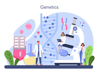 Geneticist concept. Medicine and science technology. Scientist work