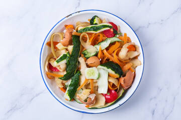 Kitchen leftovers for recycling and composting, garbage sorting, zero waste