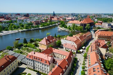 Obraz premium Breslau aus der Vogelperspektive