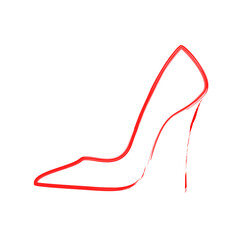 Woman shoes sketch, vector illustration