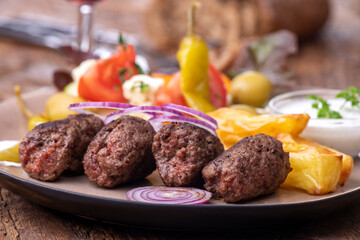 cevapcici on a plate