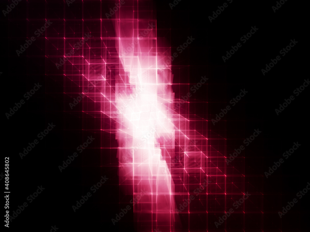 Poster abstract red and black background. fractal graphics 3d illustration. technology and science concept.
