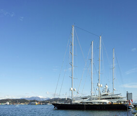 Fototapeta na wymiar luxury yacht in a harbour
