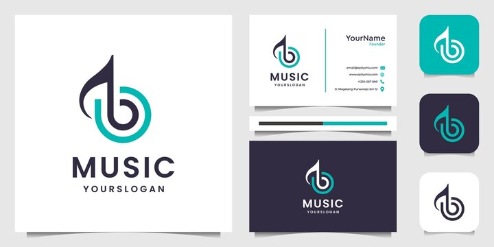 Music note modern logo illustraction vector graphic design template. Good for business, company, icon, modern, technology, internet, brand, advertising, and business card