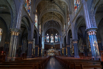 Fototapeta na wymiar Interior of a Gothic church
