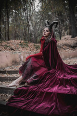 Fototapeta premium Dark fairy in the forest
