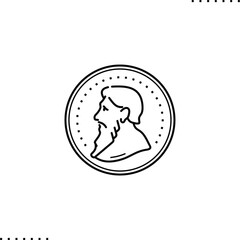 investment coins and numismatics vector icon in outline