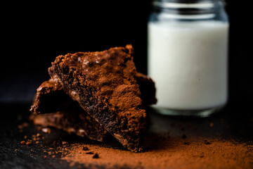 Homemade chewy chocolate brownies