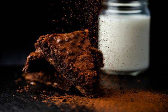 Homemade chewy chocolate brownies