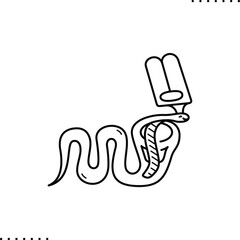 Ancient Egypt deities, Uraeus snake symbol vector icon in outline