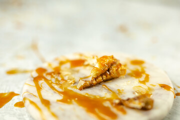 Apple turnover with salted caramel sauce