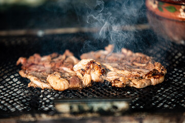 grilled meat on the grill