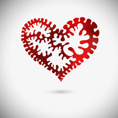 Obraz na płótnie Canvas Red beautiful heart. Heart tattoo object. Valentine sign. Design element. Vector illustration.