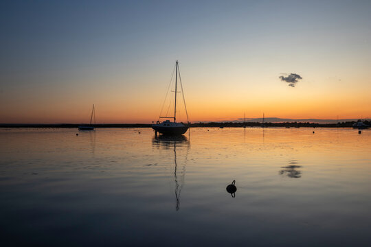 Reflections of the Sunset at Old Leigh, Leigh-on-Sea, Essex, England