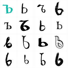 Cyrillic alphabet. Uppercase Russian and Ukrainian handwritten fonts. Drawn with paint and chalk vector fonts. Alphabet collection. Handwritten letters. Can be used as logo, posters fonts.