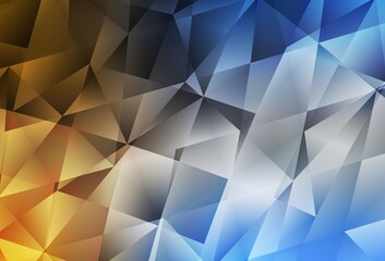 Light Blue, Yellow vector triangle mosaic background.