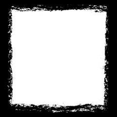 black and white grunge ink texture blank border frame design resource isolated background