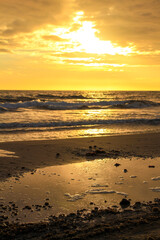 Sunrise on the beach in Arenales del Sol, Alicante