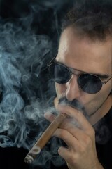 Fototapeta premium man smoking cigarette