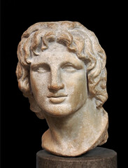 One of the historic treasures of the British Museum is this marble bust of Alexander the Great,...
