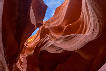 USA, Natural Beauty of the Lower Antelope Canyon in Arizona near the  city of  Page