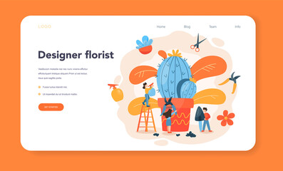 Florist web banner or landing page. Creative occupation