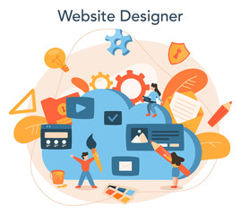 Web design concept. Presenting content on web pages.