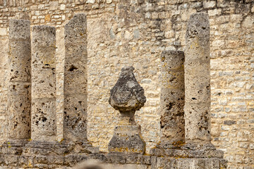 Elements of architectural decorations of old buildings, wall texture