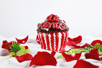 cupcake decorado para san valentin pastelillo 