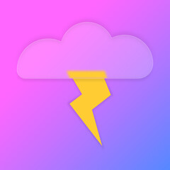 glass morphism style weather icon for apps