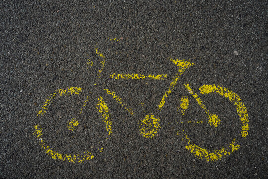 worn out bike lane sign