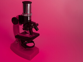 Pink microscope for Science and education