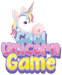 Unicorn icon on magic  pastel background