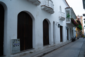 narrow street in the city of Cartagena