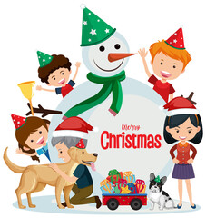 Isolated Merry Christmas banner