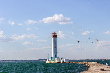 Lighthouse seascape Odessa Black Sea