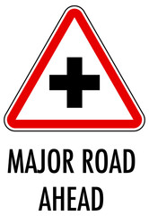 Red traffic sign on white background