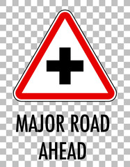 Red traffic sign on transparent background