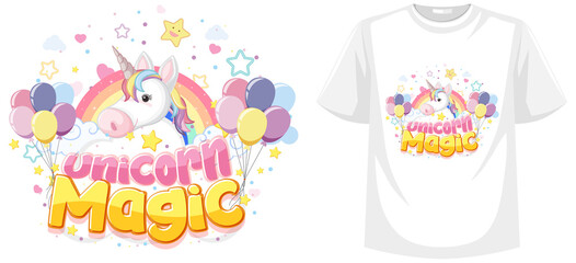 Unicorn shirt mock up on white background