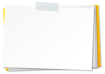 Empty paper note template stick with tape